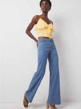 White House Black Market Blue High Rise Wide-Leg Jeans size 6